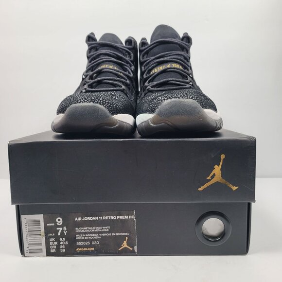 Air Jordan 11 Retro Premium HC Girl's Black Sneakers 852625-030 US Size 7.5Y - Picture 2 of 10